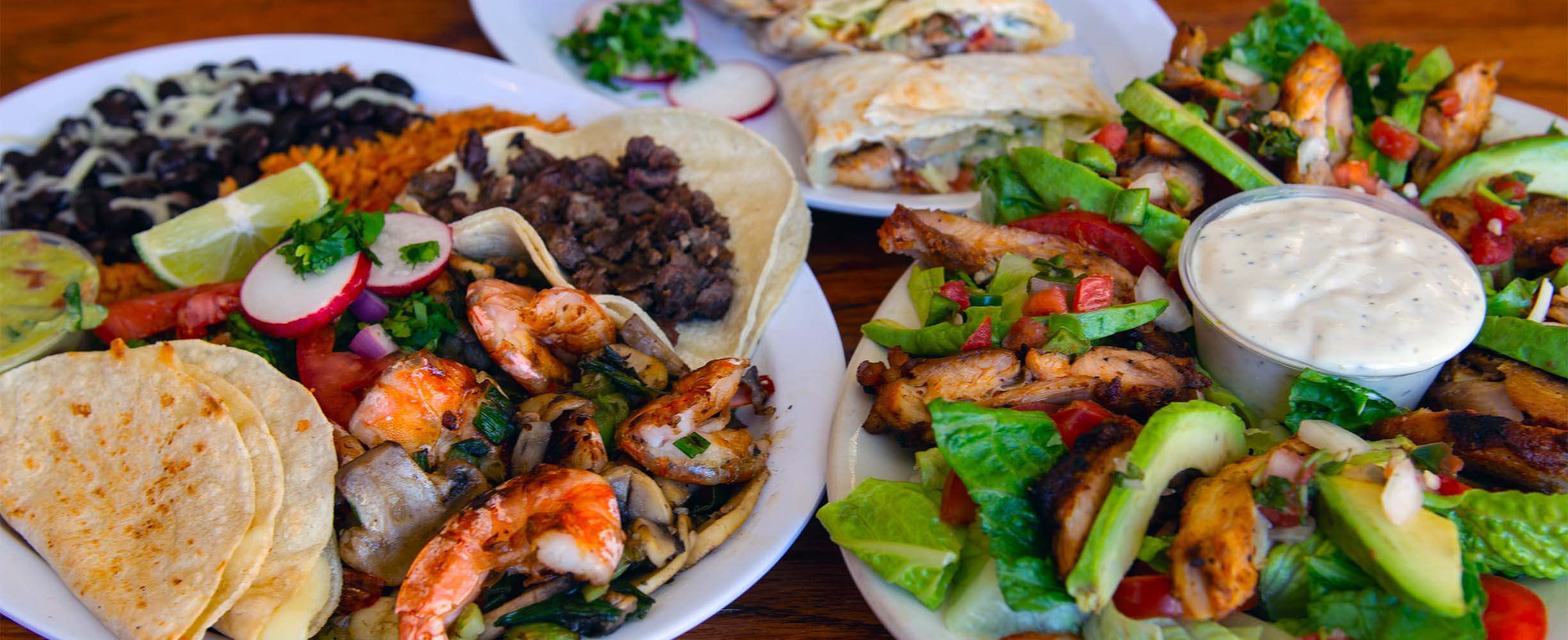 We serve mexican platters of meat, shrimp camarones, chicken and ore im the Mission, San Francisco